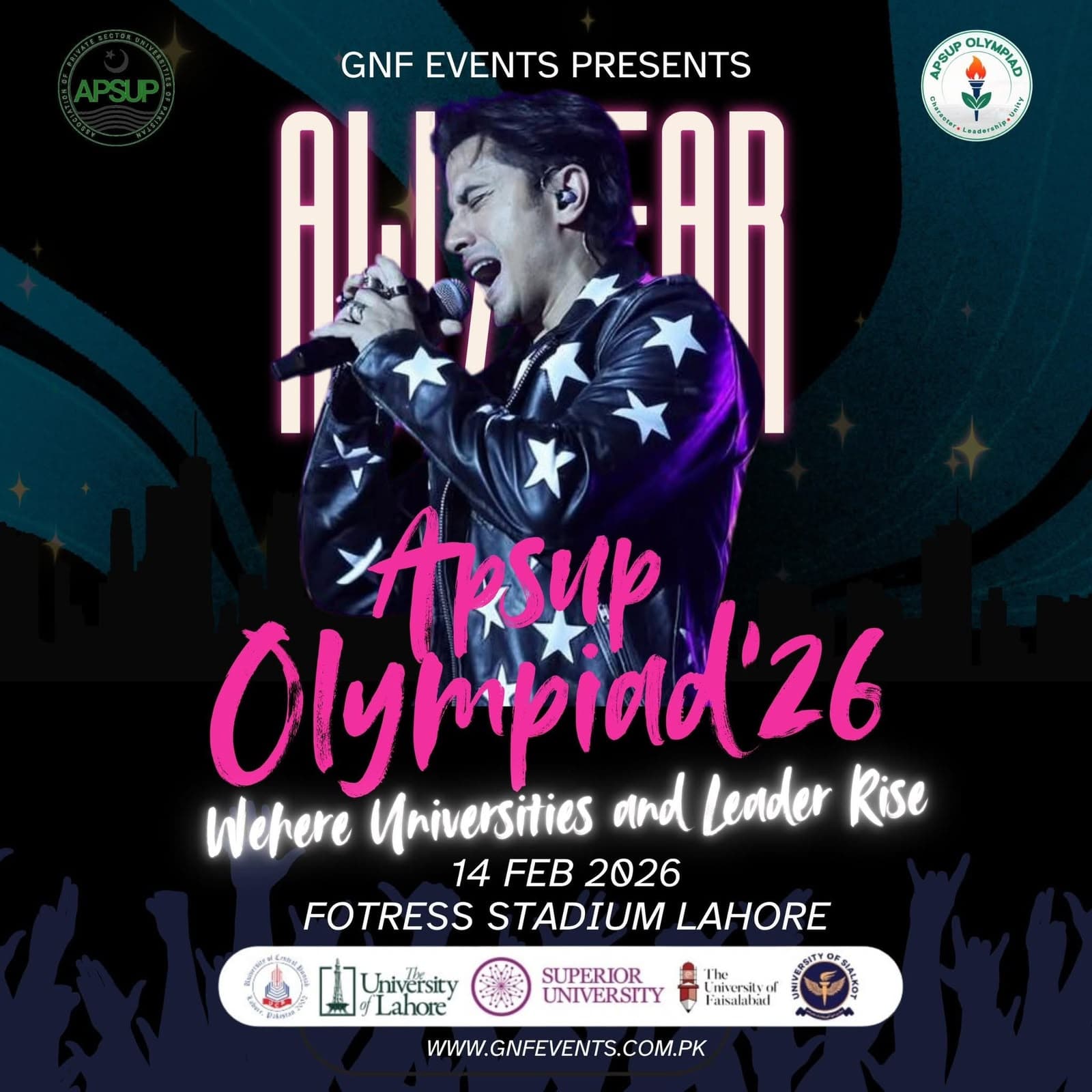 Original poster: Ali Zafar, APSUP Olympiad ’26 — Association of Private Sector Universities of Pakistan, Lahore, 14 Feb 2026